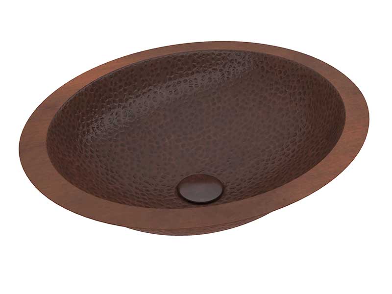 Anzzi Roma 19 in. Drop-in Oval Bathroom Sink in Hammered Antique Copper LS-AZ330 6