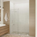 Anzzi Longboat Series 60 in. x 76 in. Semi-Frameless Shower Door with TSUNAMI GUARD in Brushed Nickel SD-AZ055-01BN