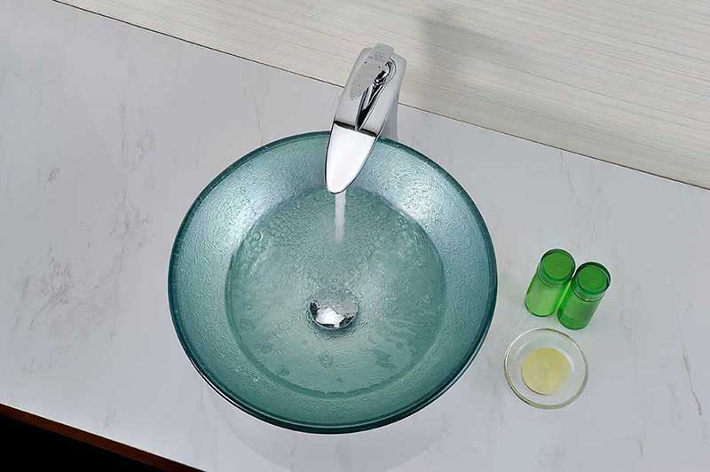Anzzi Spirito Series Deco-Glass Vessel Sink in Churning Silver 2