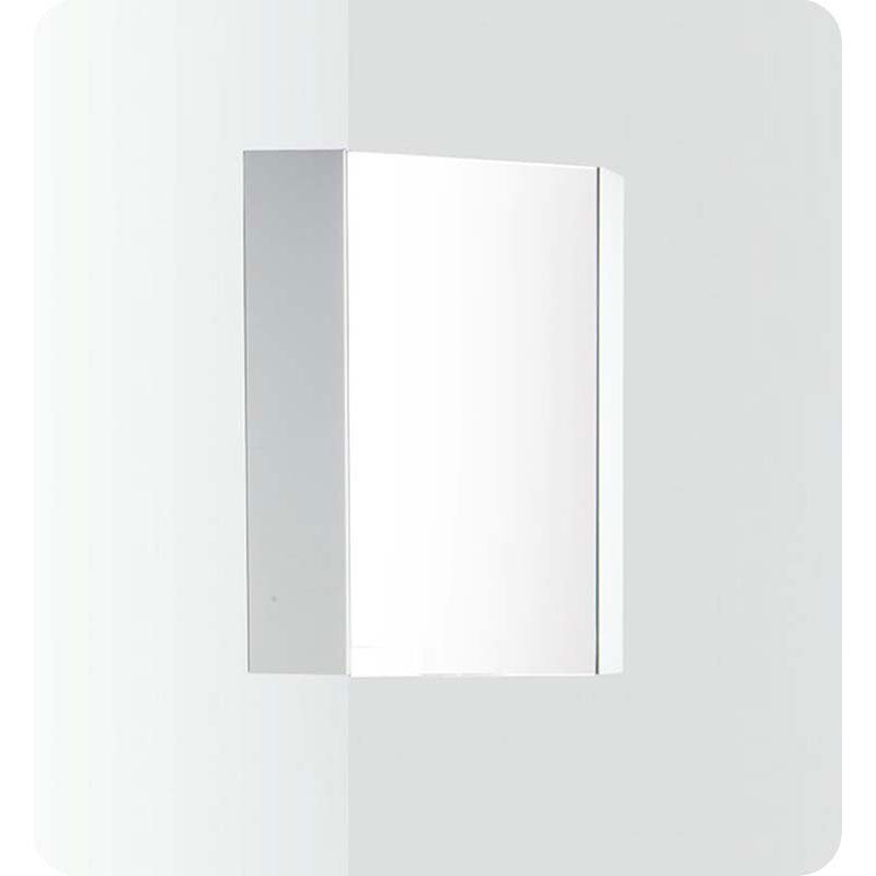Fresca FMC5082WH Coda 14" White Corner Medicine Cabinet with Mirror Door