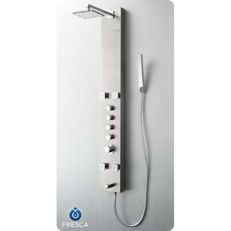 Fresca FSP8001BS Pavia Stainless Steel Thermostatic Shower Massage Panel - Brushed Silver