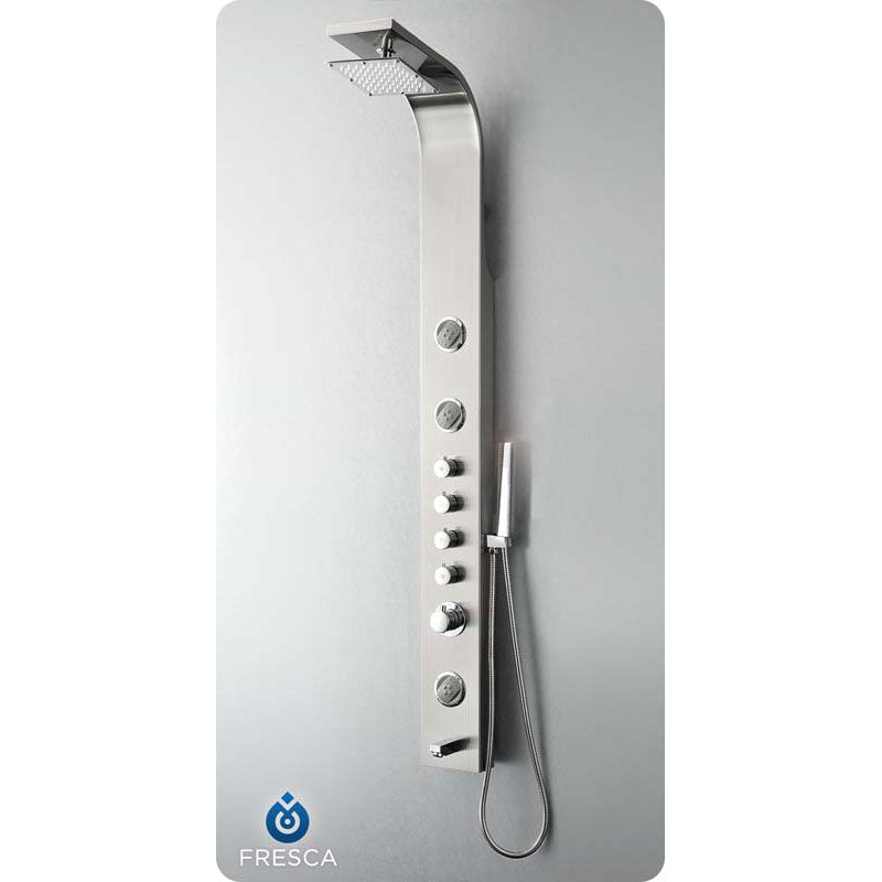 Fresca FSP8009BS Geona Stainless Steel Thermostatic Shower Massage Panel - Brushed Silver