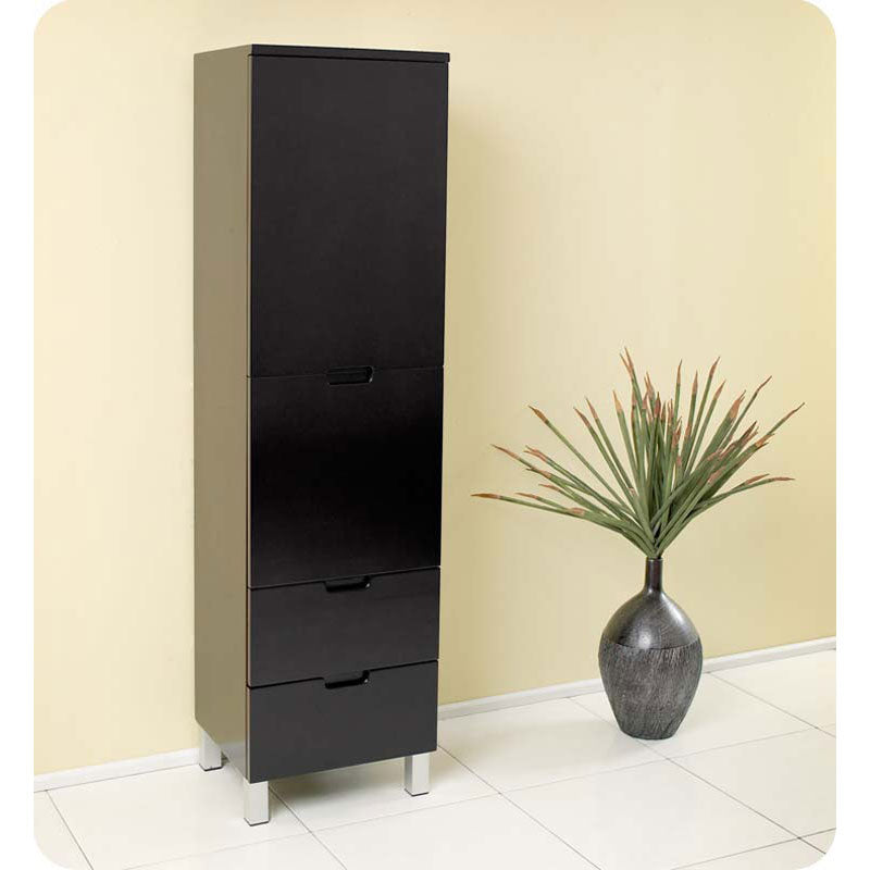 Fresca FST1040ES Espresso Bathroom Linen Side Cabinet with 4 Storage Areas