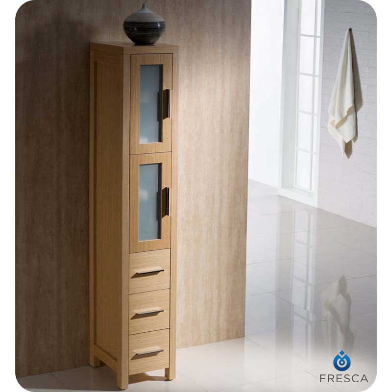 Fresca FST6260LO Torino Light Oak Tall Bathroom Linen Side Cabinet