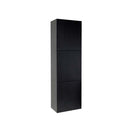 Fresca FST8090BW Black Bathroom Linen Side Cabinet with 3 Large Storage Areas