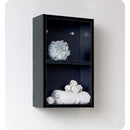 Fresca FST8092BW Black Bathroom Linen Side Cabinet with 2 Open Storage Areas