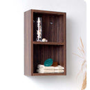 Fresca FST8092GW Walnut Bathroom Linen Side Cabinet with 2 Open Storage Areas