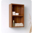 Fresca FST8092TK Teak Bathroom Linen Side Cabinet with 2 Open Storage Areas