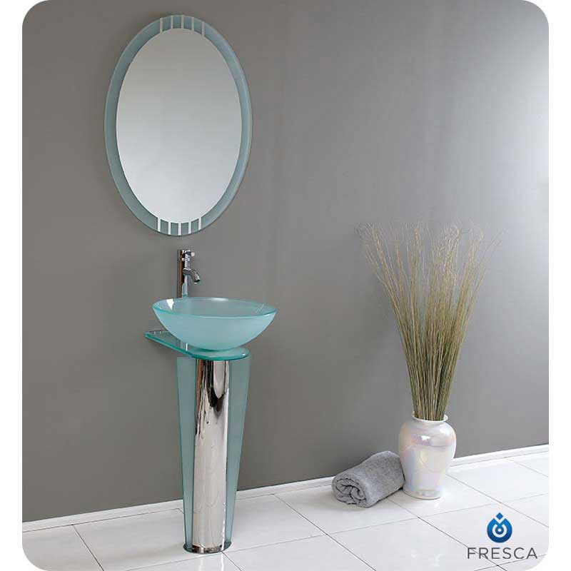 Fresca FVN1053 Vitale Modern Glass Bathroom Vanity with Mirror