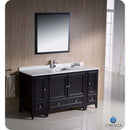 Fresca FVN20-123612ES Oxford 60" Espresso Traditional Bathroom Vanity with 2 Side Cabinets
