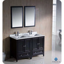 Fresca FVN20-2424ES Oxford 48" Espresso Traditional Double Sink Bathroom Vanity