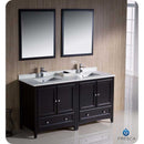 Fresca FVN20-3030ES Oxford 60" Espresso Traditional Double Sink Bathroom Vanity