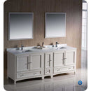 Fresca FVN20-361236AW Oxford 84" Antique White Traditional Double Sink Bathroom Vanity with Side Cabinet
