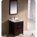 Fresca FVN2024MH Oxford 24" Mahogany Traditional Bathroom Vanity