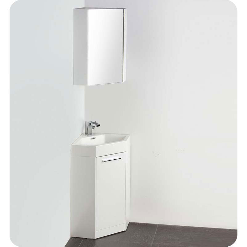 Fresca FVN5084WH Coda 18" White Modern Corner Bathroom Vanity