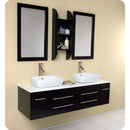 Fresca FVN6119ES Bellezza Espresso Modern Double Vessel Sink Bathroom Vanity