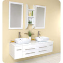 Fresca FVN6119WH Bellezza White Modern Double Vessel Sink Bathroom Vanity