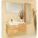Fresca FVN6163NW Caro Natural Wood Modern Bathroom Vanity with Mirrored Side Cabinet