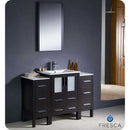 Fresca FVN62-122412ES-UNS Torino 48" Espresso Modern Bathroom Vanity with 2 Side Cabinets & Integrated Sink