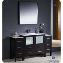 Fresca FVN62-123612ES-UNS Torino 60" Espresso Modern Bathroom Vanity with 2 Side Cabinets & Integrated Sink