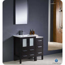 Fresca FVN62-2412ES-UNS Torino 36" Espresso Modern Bathroom Vanity with Side Cabinet & Integrated Sinks