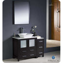 Fresca FVN62-3012ES-VSL Torino 42" Espresso Modern Bathroom Vanity with Side Cabinet & Vessel Sink