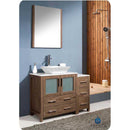 Fresca FVN62-3012WB-VSL Torino 42" Walnut Brown Modern Bathroom Vanity with Side Cabinet & Vessel Sink