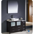 Fresca FVN62-3612ES-VSL Torino 48" Espresso Modern Bathroom Vanity with Side Cabinet & Vessel Sink