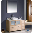 Fresca FVN62-3612LO-VSL Torino 48" Light Oak Modern Bathroom Vanity with Side Cabinet & Vessel Sink