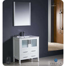 Fresca FVN6230WH-UNS Torino 30" White Modern Bathroom Vanity with Integrated Sink