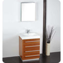 Fresca FVN8024TK Livello 24" Teak Modern Bathroom Vanity with Medicine Cabinet