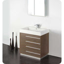 Fresca FVN8030GO Livello 30" Gray Oak Modern Bathroom Vanity with Medicine Cabinet