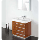 Fresca FVN8030TK Livello 30" Teak Modern Bathroom Vanity with Medicine Cabinet