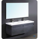 Fresca FVN8040BW Largo Black Modern Bathroom Vanity with Wavy Double Sinks