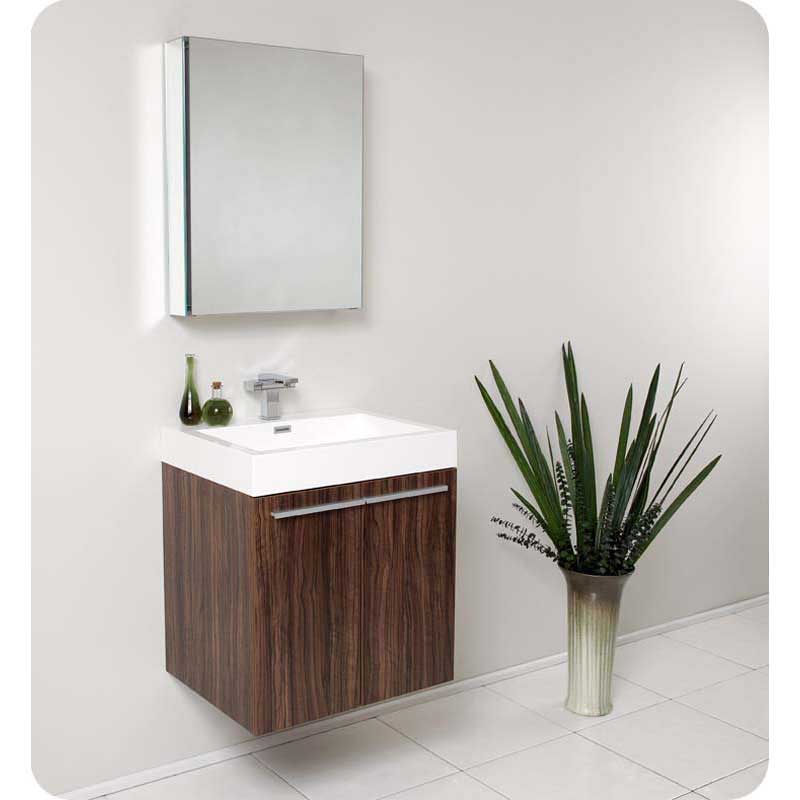 Fresca FVN8058GW Alto Walnut Modern Bathroom Vanity with Medicine Cabinet