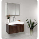 Fresca FVN8090GW Vista Walnut Modern Bathroom Vanity with Medicine Cabinet