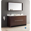 Fresca FVN8119WG Allier 60" Wenge Brown Modern Double Sink Bathroom Vanity with Mirror