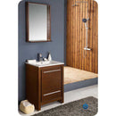 Fresca FVN8125WG Allier 24" Wenge Brown Modern Bathroom Vanity with Mirror