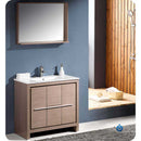 Fresca FVN8136GO Allier 36" Gray Oak Modern Bathroom Vanity with Mirror