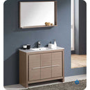 Fresca FVN8140GO Allier 40" Gray Oak Modern Bathroom Vanity with Mirror