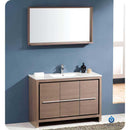 Fresca FVN8148GO Allier 48" Gray Oak Modern Bathroom Vanity with Mirror