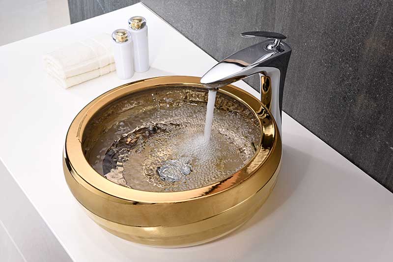 Anzzi Regalia Series Vessel Sink in Smoothed Gold LS-AZ181 4