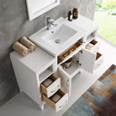 Fresca Cambridge 48" White Traditional Bathroom Vanity with Mirror 5