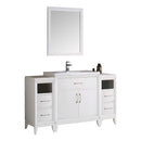 Fresca Cambridge 54" White Traditional Bathroom Vanity with Mirror