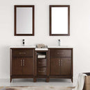 Fresca Cambridge 60" Antique Coffee Double Sink Traditional Bathroom Vanity with Mirrors 3