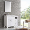 Fresca Cambridge 36" White Traditional Bathroom Vanity with Mirror 2
