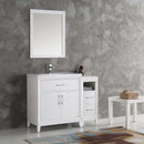Fresca Cambridge 42" White Traditional Bathroom Vanity with Mirror 2