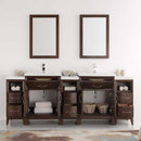 Fresca Cambridge 84" Antique Coffee Double Sink Traditional Bathroom Vanity with Mirrors 4
