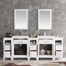 Fresca Cambridge 84" White Double Sink Traditional Bathroom Vanity with Mirrors 4
