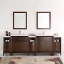 Fresca Cambridge 96" Antique Coffee Double Sink Traditional Bathroom Vanity with Mirrors 3